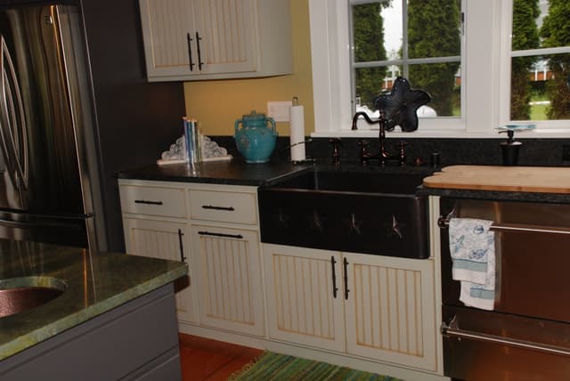 Wainscotted cabinet doors