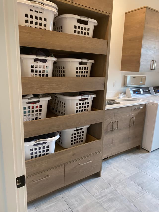 Laundry hamper built-ins