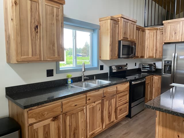 Completed kitchen cabinets