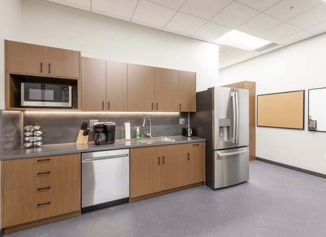 Cabinets in a commercial lunch room