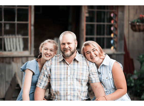 Kevin and his daughters